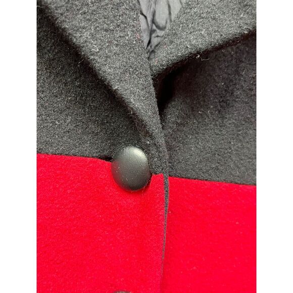 Focus 2000 Jacket Womens 10 Red Black striped wool Cashmere blend button front - Picture 2 of 5